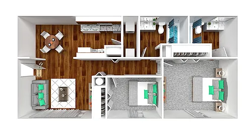 Floor plan 2 Bedroom 2 Bath