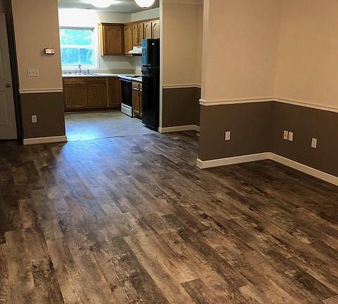 living room and dining area