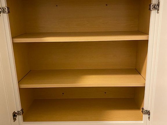 Inside of kitchen cabinets