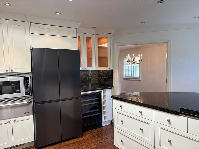 Kitchen with wine refrigerator