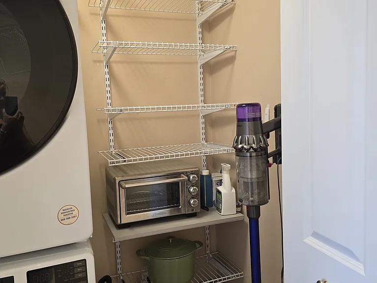 Extra storage with these new Whirlpool washer and dryer.