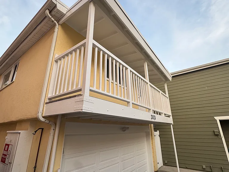 Private balcony and garage