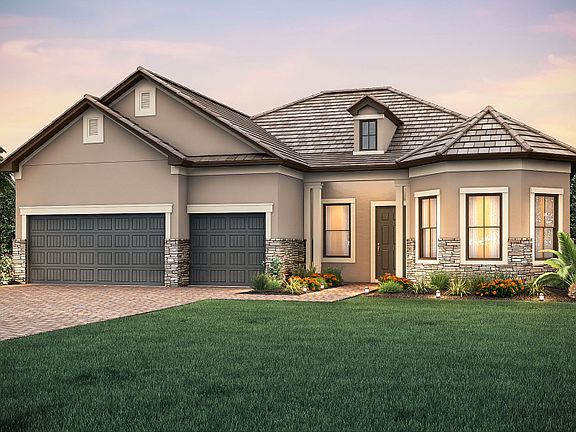 Exterior LC2B with decorative stone accents