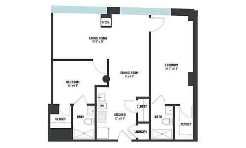 Floor plan B3 Two Bedroom