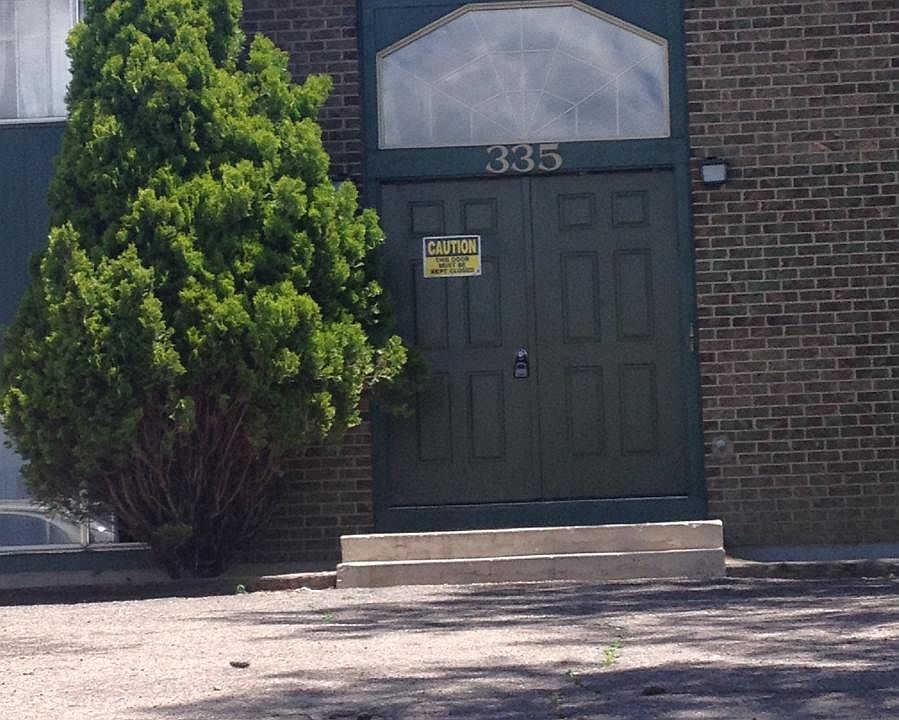 Front locked entrance into building