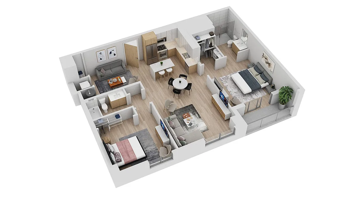 Floor plan Residence 03, Floors 12-37
