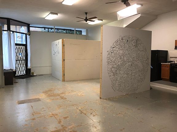Space used as studio apartment. Walls can be moved or taken down.