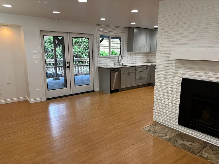 Open concept living-dining-kitchen.