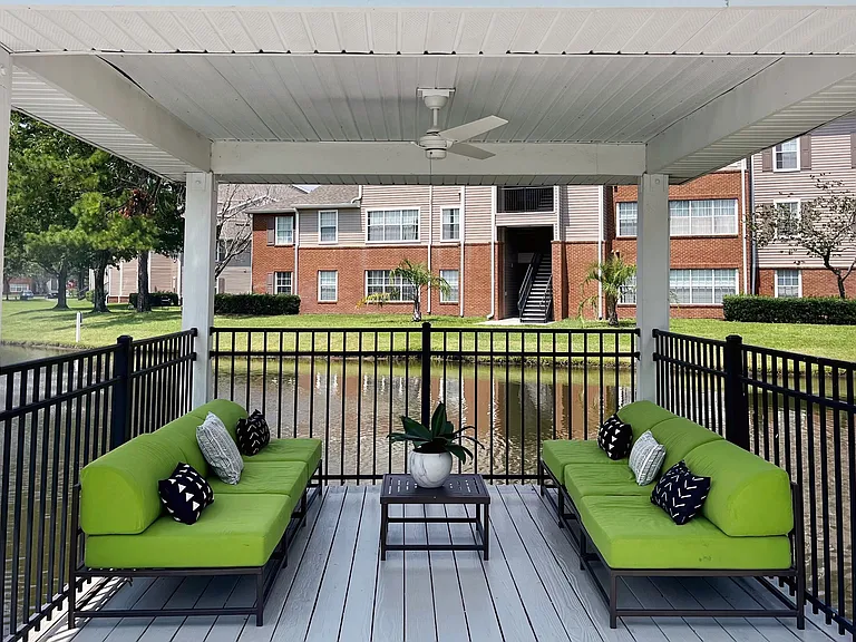Discover lakefront tranquility at Eagle's Pointe with our lakeside cabana. Embrace the serene waterside retreat, offering pure relaxation and stunning lake views.