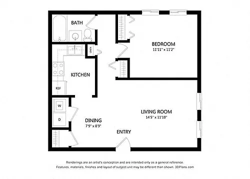 Floor plan One Bedroom