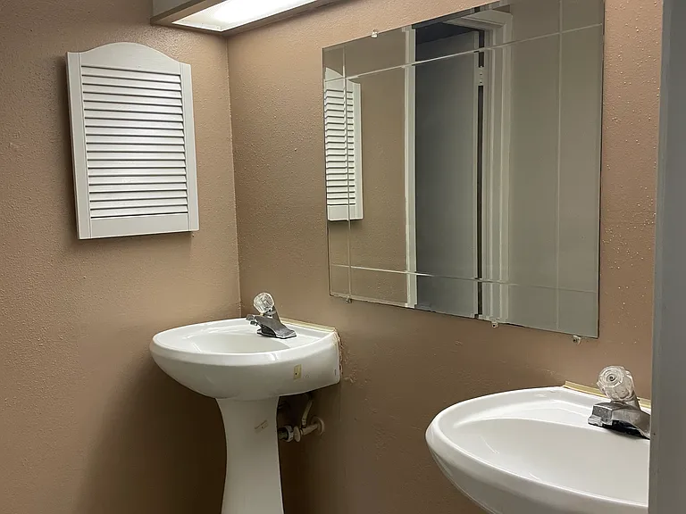 Bathroom with double sinks.