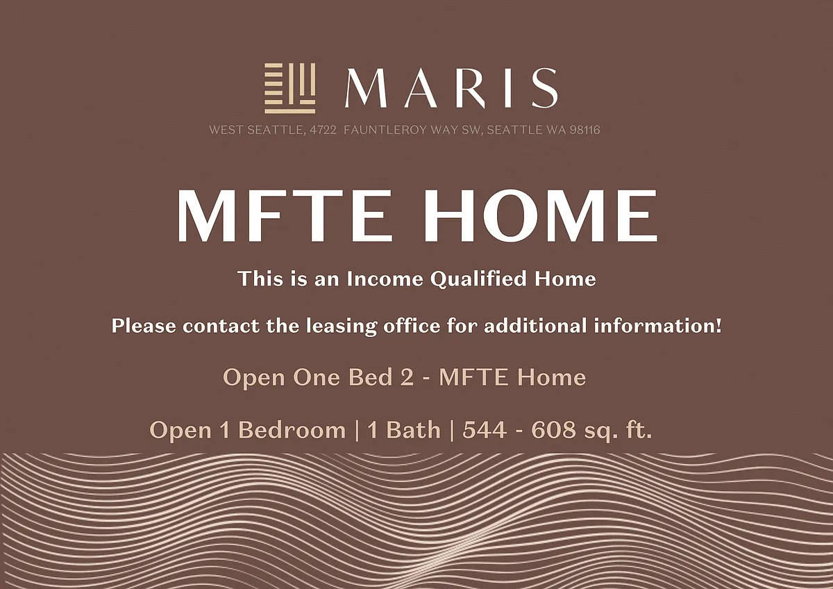 Floor plan Open One Bed 2 MFTE