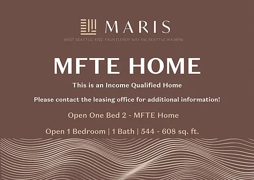 Floor plan Open One Bed 2 MFTE