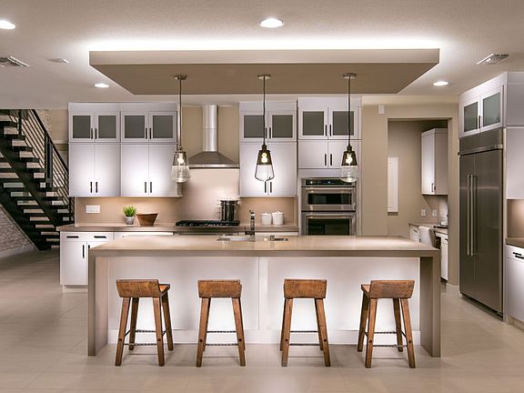 Kitchen with Waterfall Edge Island