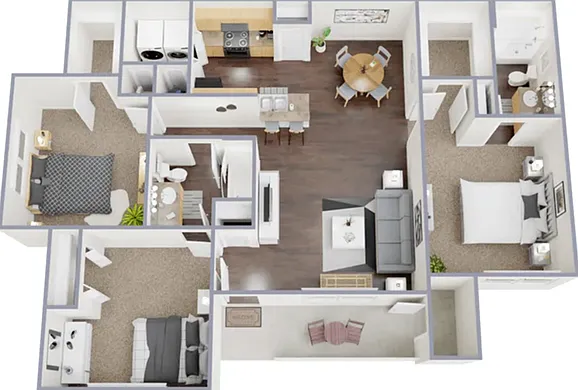 3 Bedroom, 2 Bathroom 3 Bedroom, 2 Bathroom