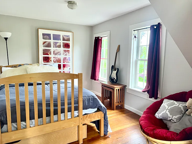 Bedroom with full bed and added bunk (not pictured)