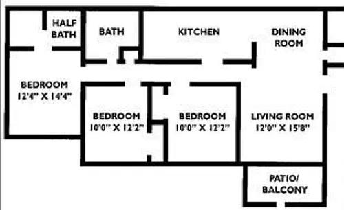 Floor plan Three Bed