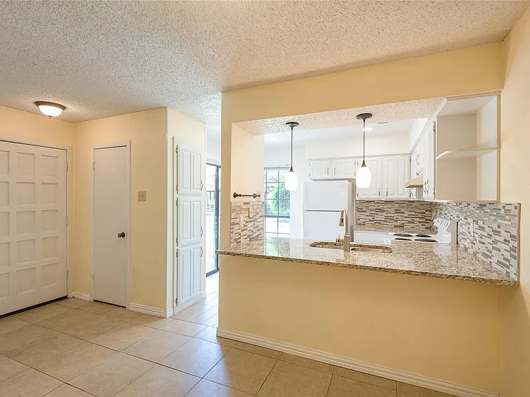View from dining room to kitchen