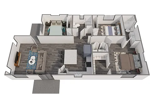 Floor plan 3x2 with Doggie Door and Backyard