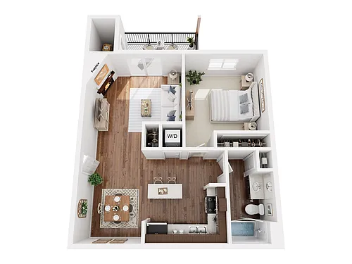 Floor plan PLAN B - ONE BEDROOM