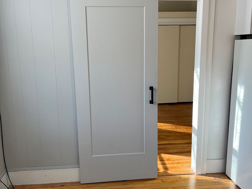 Sliding barn door to bedroom