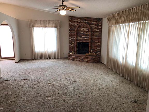 Living Room with wood burning fireplace