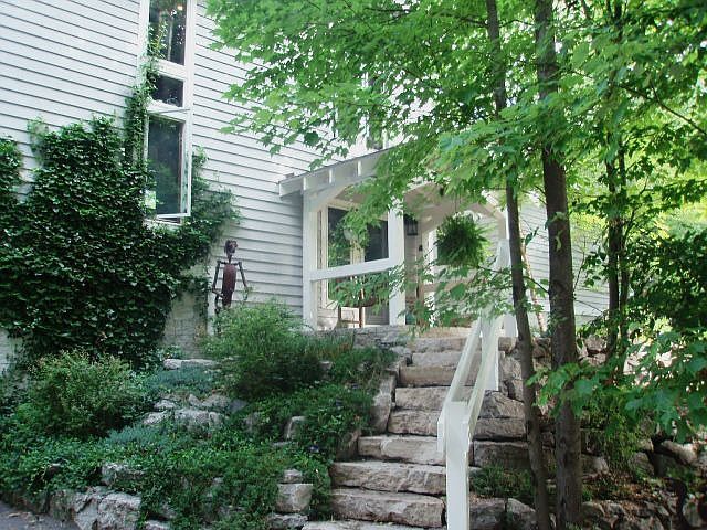Handsome granite slab entry stairway