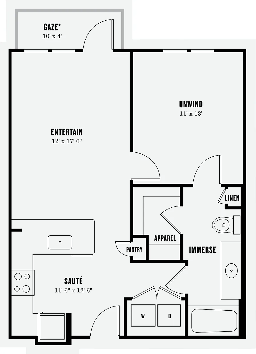 Floor plan One Bedroom One Bath