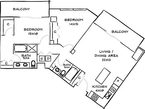 with Double Balconies