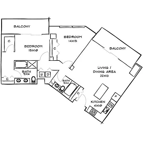 Floor plan North Washington Penthouse Premier