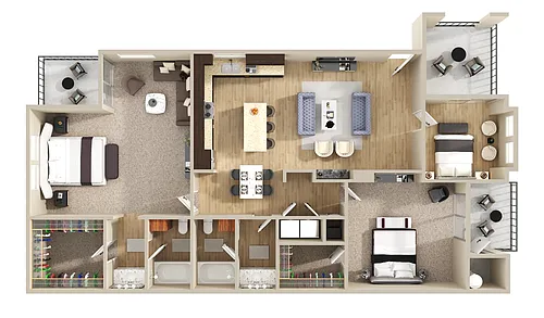 Floor plan 3x2B