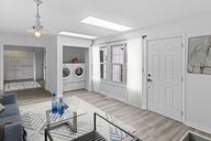 Family room virtually staged