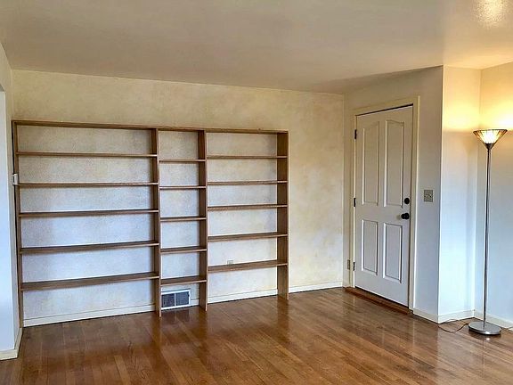 Living Room, with built-in bookshelves