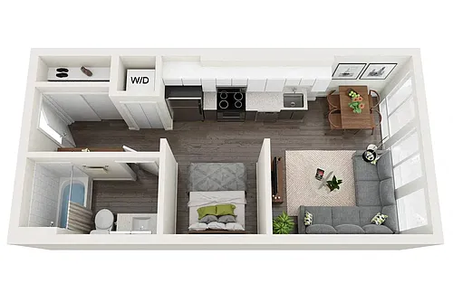 Floor plan Open 1x1 D - MFTE (Income Restrictions Apply)