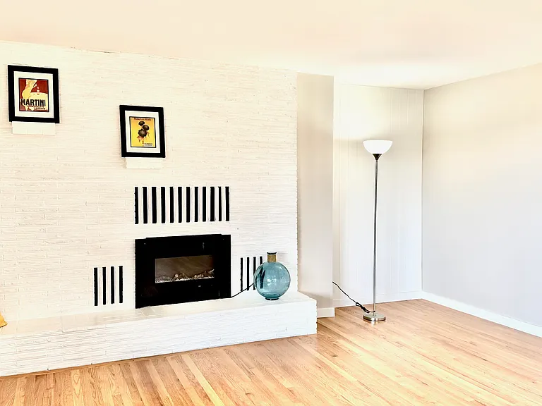 Living room and fireplace
