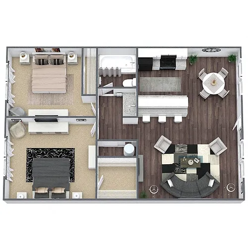 Floor plan B1: 2 Bed 1 Bath