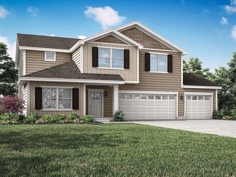 The Perkins is a beautiful two story home with siding.
