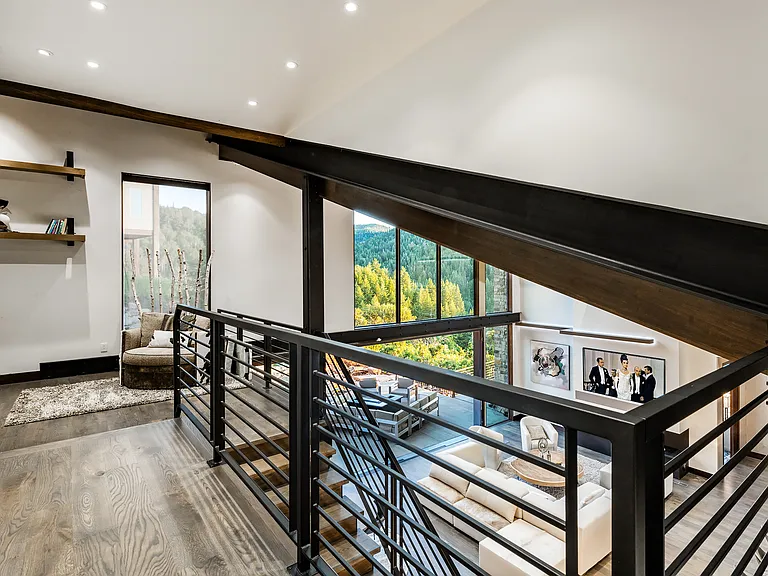 Upstairs landing, now has 4 chairs and a coffee table, great for reading as this area overlooks great room