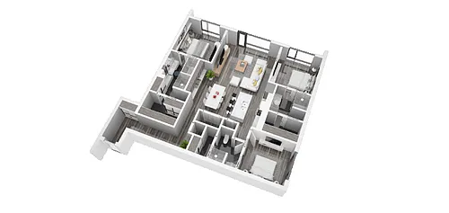 Floor plan Unit A - Three Bedroom