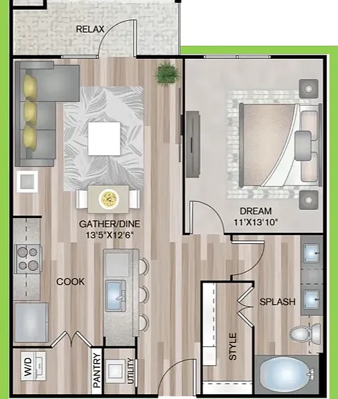 A1P8 floor plan Granary Flats