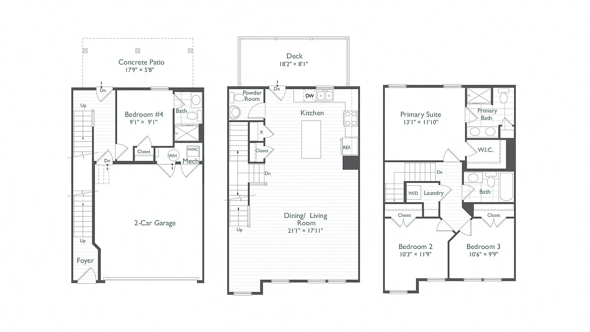 Floor plan 4 Bed/3.5 Bath-Cheverly II