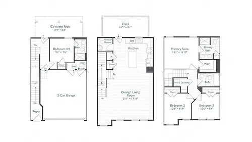 Floor plan 4 Bed/3.5 Bath-Cheverly II