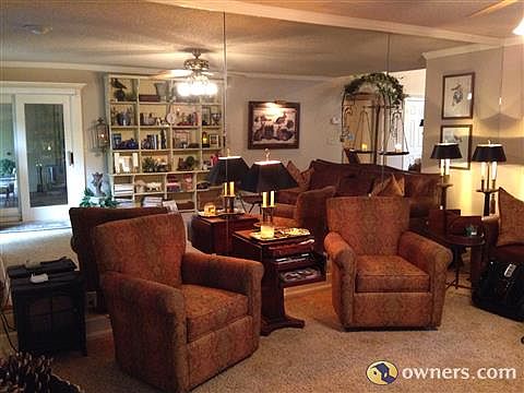 Living with mirrors, gas fireplace, surround sound