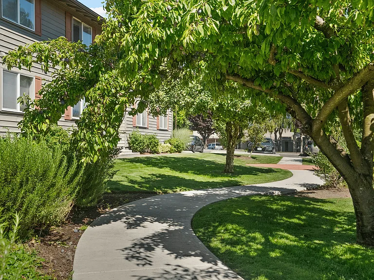 Peaceful paths with lush greenery for a relaxing stroll.
