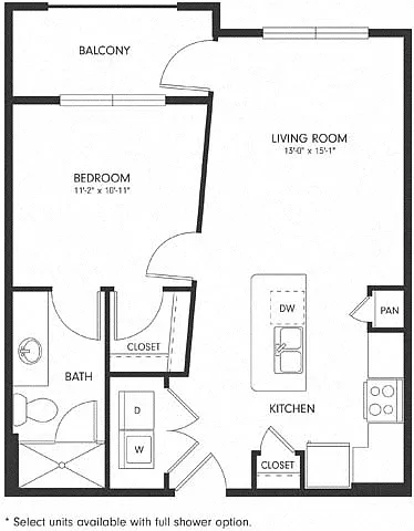 Floor plan One-Bedroom (A1)