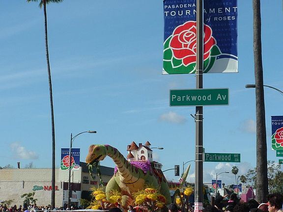 Walk a few steps to the Rose Parade