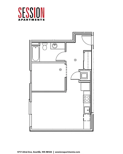 Floor plan 1x1 - C - MFTE