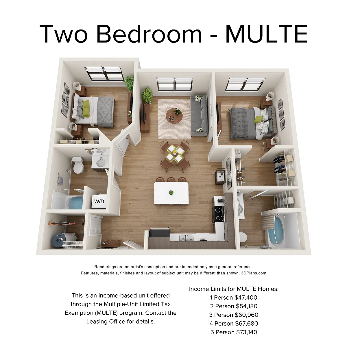 Floor plan Two Bedroom - MULTE