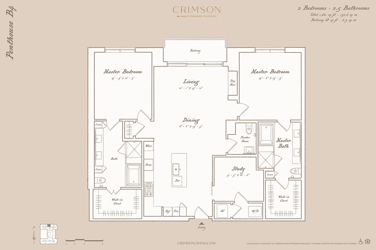 Floor plan Penthouse B4 with study