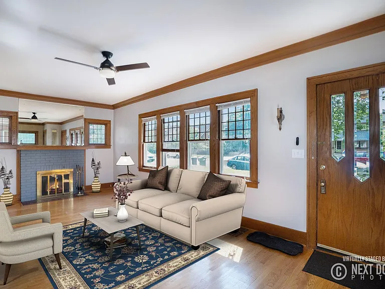 Virtual staged living room.